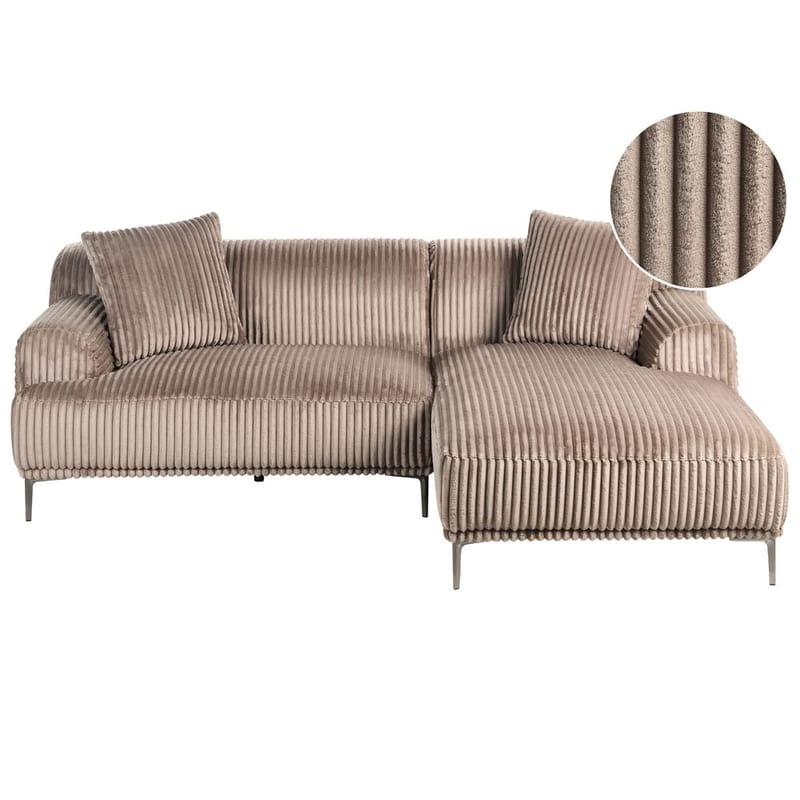 Hjørnesofa Stenum - Lys brun, messing/Venstrevendt - Møbler - Sofaer - Hjørnesofa - Howard hjørnesofa