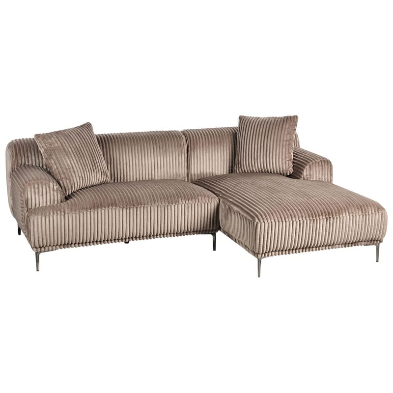 Hjørnesofa Stenum - Lys brun, messing/Venstrevendt - Møbler - Sofaer - Hjørnesofa - Howard hjørnesofa