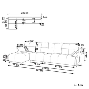 Hjørnesofa Tomra - Lys grå - Møbler - Sofaer - Sofa med sjeselong