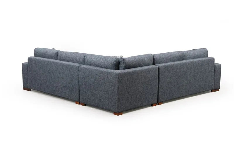 Huelva 5-seter Høyrevendt L-formet Hjørnesofa 323 cm med Sidebord i Stoff - Grå - Møbler - Sofaer - Hjørnesofa