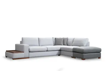 Huelva 5-seter Høyrevendt L-formet Sofa med Sjeselong 308 cm i Stoff - Grå - Møbler - Sofaer - Sofa med sjeselong