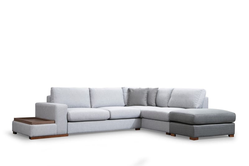 Huelva 5-seter Høyrevendt L-formet Sofa med Sjeselong 308 cm i Stoff - Grå - Møbler - Sofaer - Sofa med sjeselong