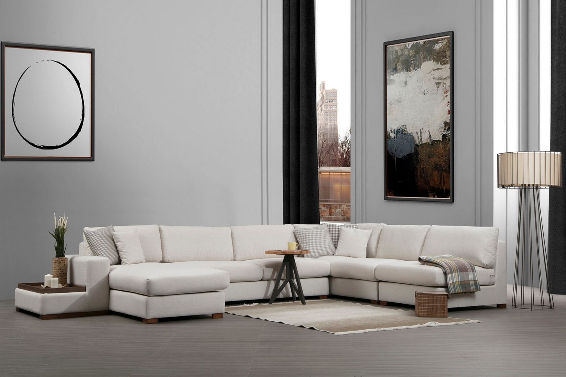 Huelva Divansofa - Beige - Møbler - Sofaer - Sofa med sjeselong
