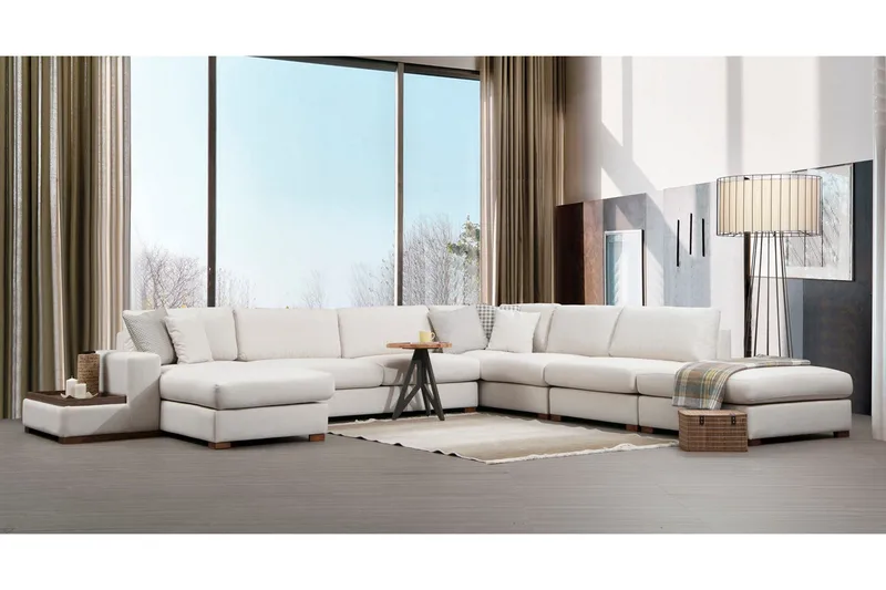 Huelva Divansofa - Beige - Møbler - Sofaer - Sofa med sjeselong