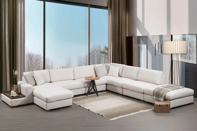 Huelva Divansofa - Beige - Møbler - Sofaer - Sofa med sjeselong