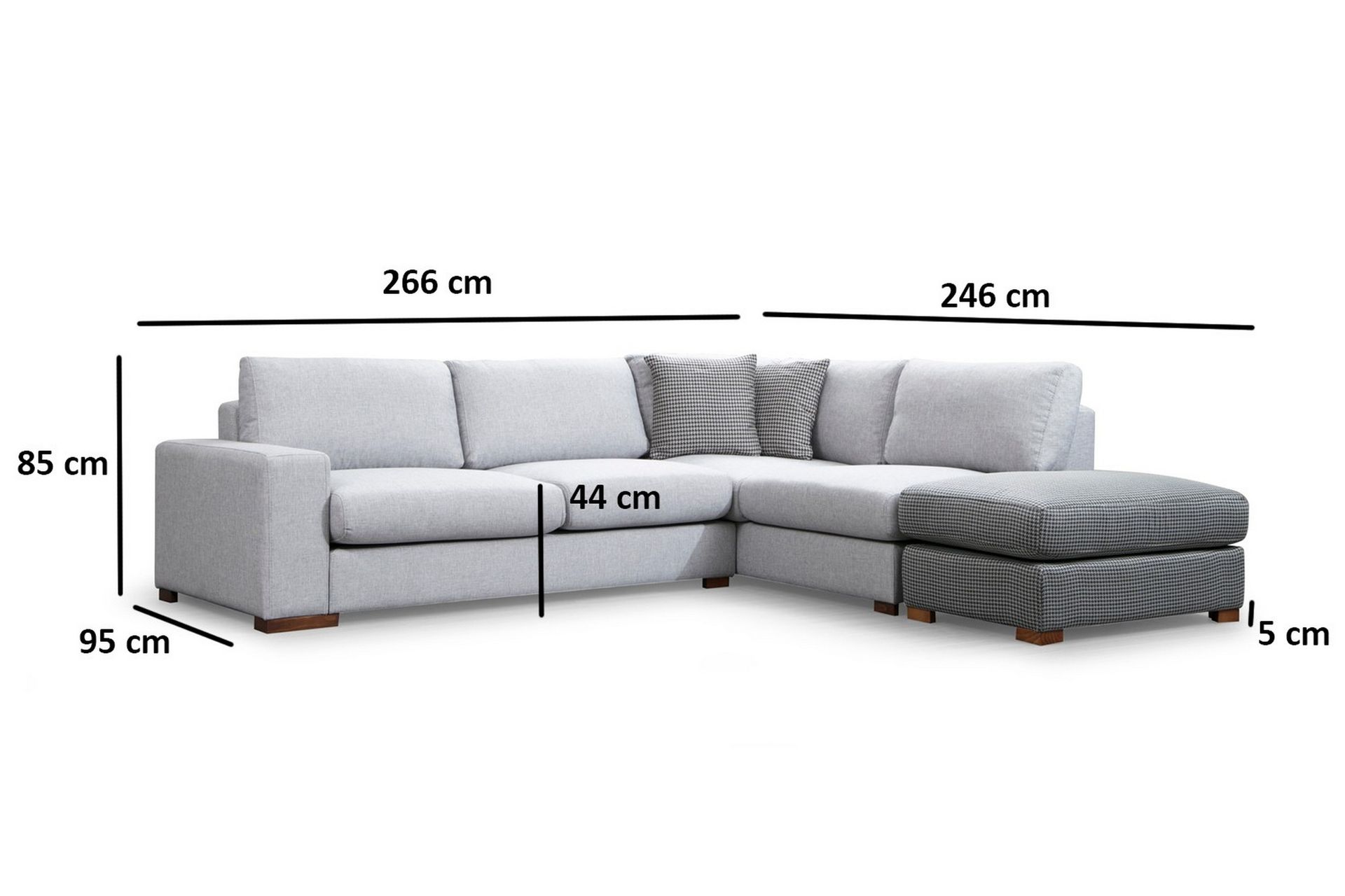 Huelva Divansofa - Grå - Møbler - Sofaer - Sofa med sjeselong