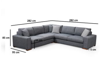 Huelva Divansofa - Grå - Møbler - Sofaer - Sofa med sjeselong