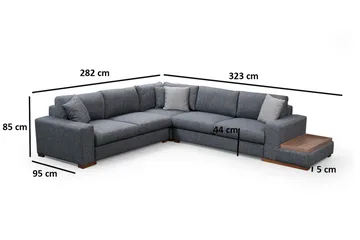 Huelva Divansofa - Grå - Møbler - Sofaer - Hjørnesofa