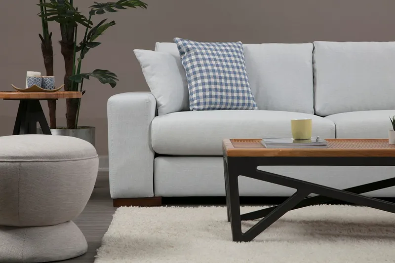 Huelva Høyrevendt L-formet Hjørnesofa 322 cm i Stoff med Brede Armlener - Beige - Møbler - Sofaer - Hjørnesofa