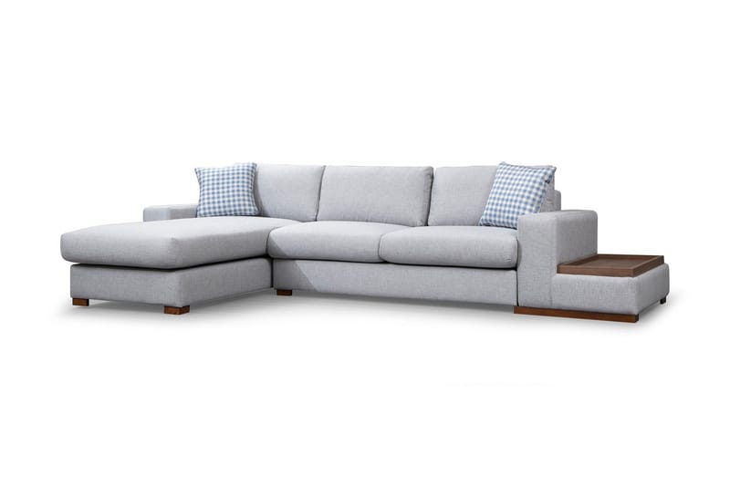 Huelva Venstrevendt L-formet Sofa med Sjeselong 332 cm i Stoff - Grå - Møbler - Sofaer - Sofa med sjeselong
