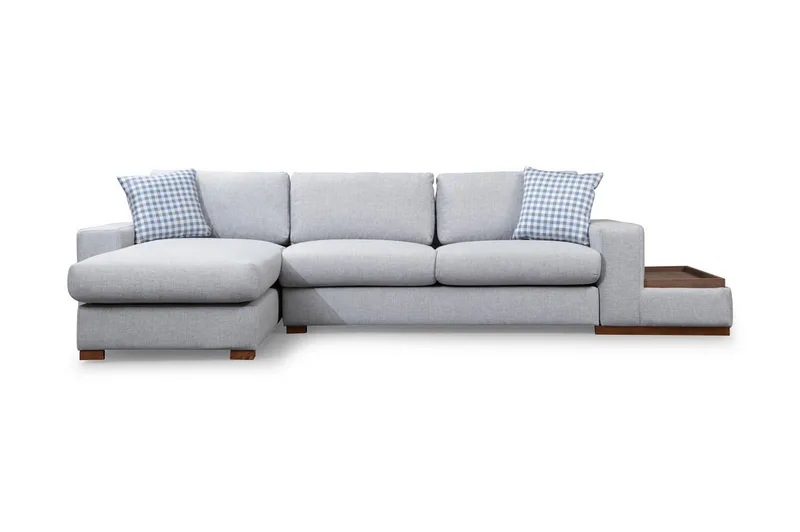 Huelva Venstrevendt L-formet Sofa med Sjeselong 332 cm i Stoff, Grå