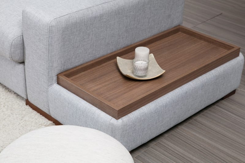 Huelva Venstrevendt L-formet Sofa med Sjeselong 332 cm i Stoff - Grå - Møbler - Sofaer - Sofa med sjeselong