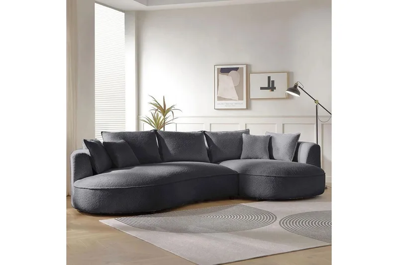 Hungirr Sofa med divan 4-seter - Mørkgrå - Møbler - Sofaer - Sofa med sjeselong