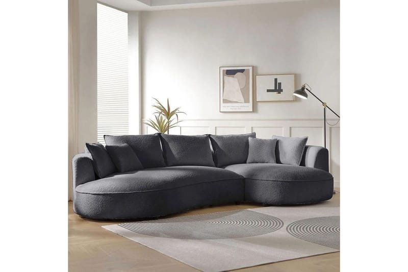 Hungirr Sofa med divan 4-seter - Mørkgrå - Møbler - Sofaer - Sofa med sjeselong