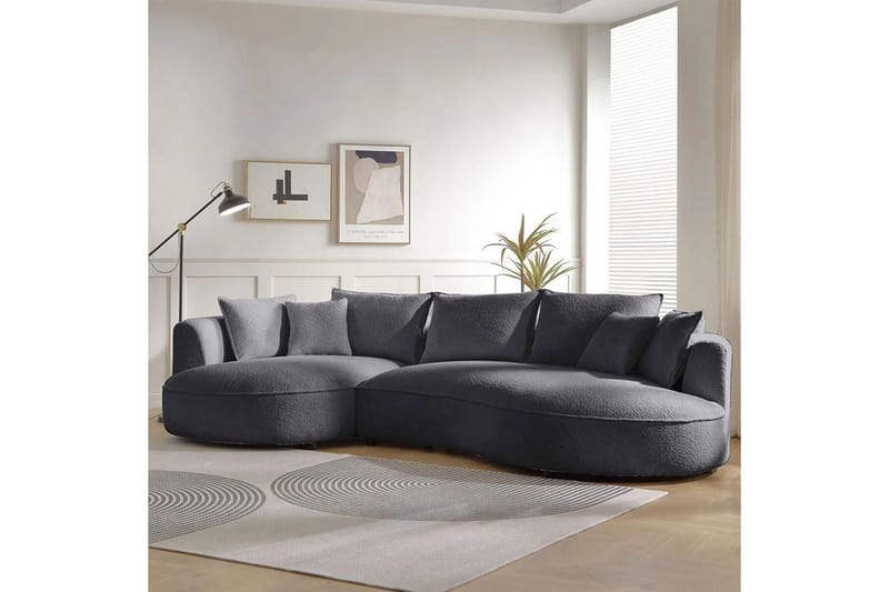 Hungirr Sofa med divan 4-seter - Mørkgrå - Møbler - Sofaer - Sofa med sjeselong