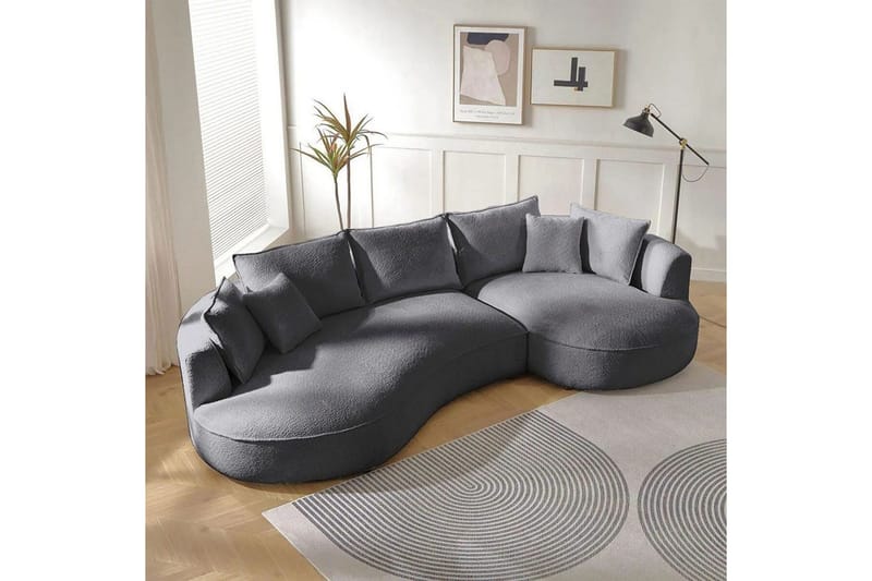 Hungirr Sofa med divan 4-seter - Mørkgrå - Møbler - Sofaer - Sofa med sjeselong