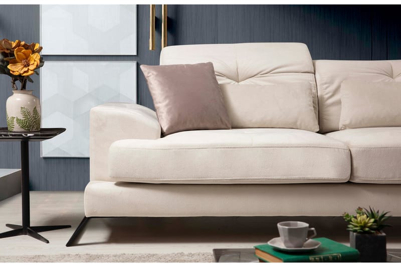 Jaraad Divansofa Høyre - Beige/Svart - Møbler - Sofaer - Sofa med sjeselong