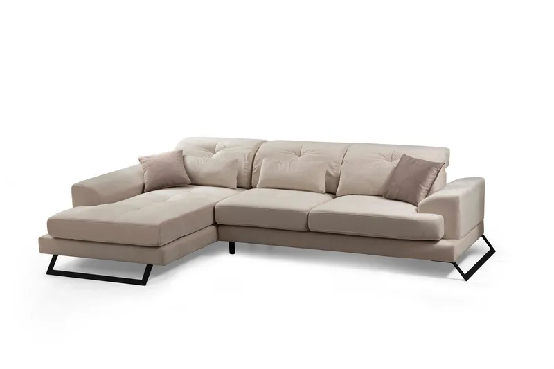 Jaraad Divansofa Høyre, Beige/Svart