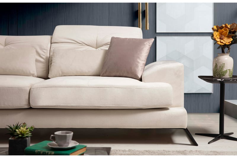 Jaraad Divansofa Høyre - Beige/Svart - Møbler - Sofaer - Sofa med sjeselong