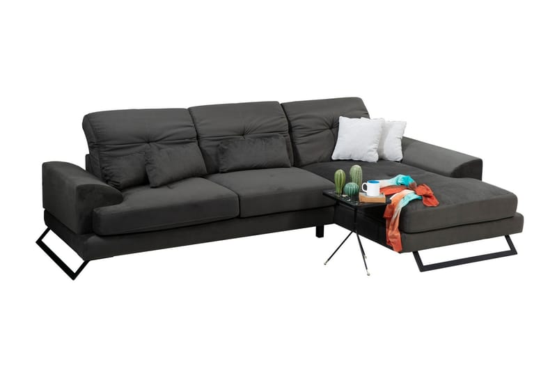 Jaraad Hjørnesofa med Divan Høyre - Svart - Møbler - Sofaer - Sofa med sjeselong
