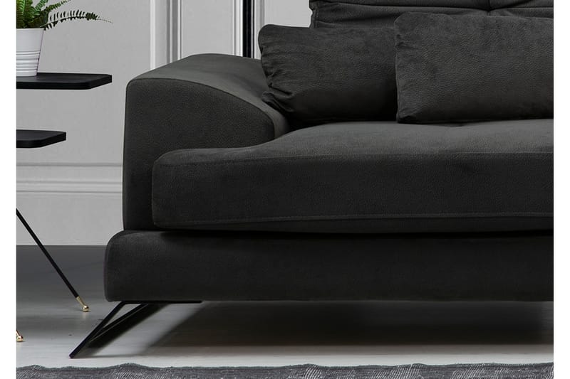 Jaraad Hjørnesofa med Divan Høyre - Svart - Møbler - Sofaer - Sofa med sjeselong