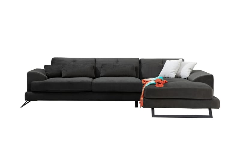 Jaraad Hjørnesofa med Divan Høyre - Svart - Møbler - Sofaer - Sofa med sjeselong