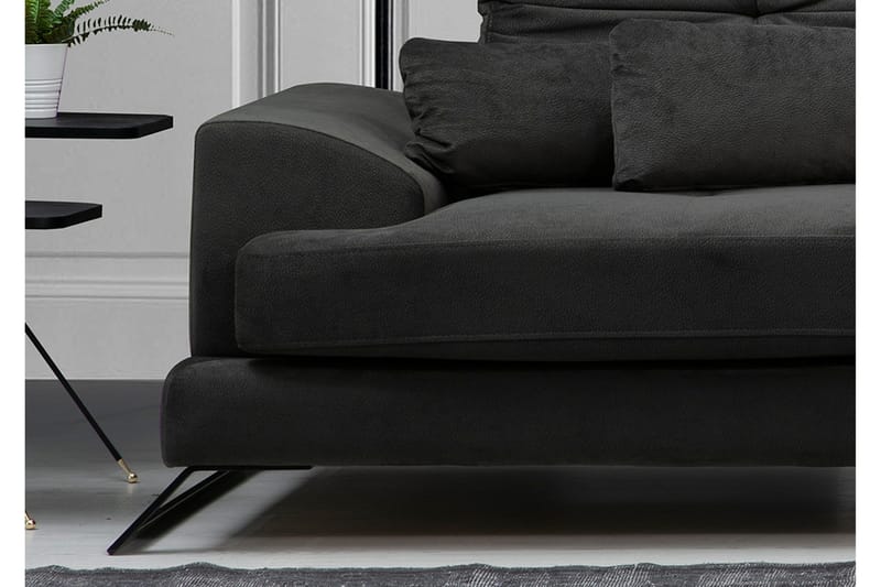Jaraad Hjørnesofa med Divan Høyre - Svart - Møbler - Sofaer - Sofa med sjeselong