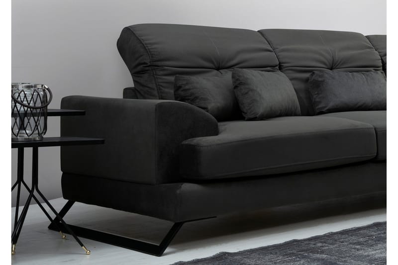 Jaraad Hjørnesofa med Divan Høyre - Svart - Møbler - Sofaer - Sofa med sjeselong