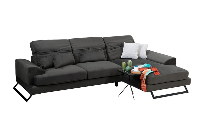 Jaraad Hjørnesofa med Divan Høyre - Svart - Møbler - Sofaer - Sofa med sjeselong
