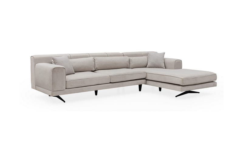 Jivago Divansofa Høyre - Beige/Svart - Møbler - Sofaer - Sofa med sjeselong