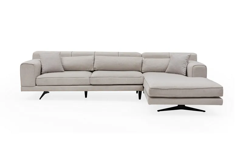 Jivago Divansofa Høyre - Beige/Svart - Møbler - Sofaer - Sofa med sjeselong