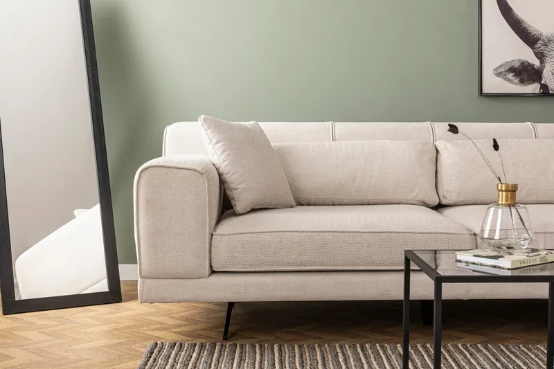 Jivago Divansofa Høyre - Beige/Svart - Møbler - Sofaer - Sofa med sjeselong