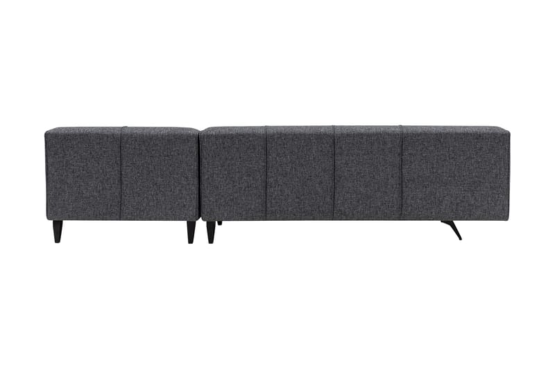 Jivago Divansofa Høyre - Grå/Svart - Sofa med sjeselong - 4 seters sofa med divan