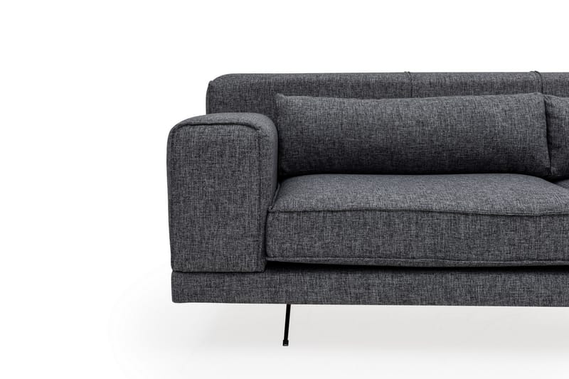 Jivago Divansofa Høyre - Grå/Svart - Sofa med sjeselong - 4 seters sofa med divan