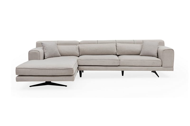 Jivago Divansofa Venstre - Beige/Svart - Sofa med sjeselong - 4 seters sofa med divan