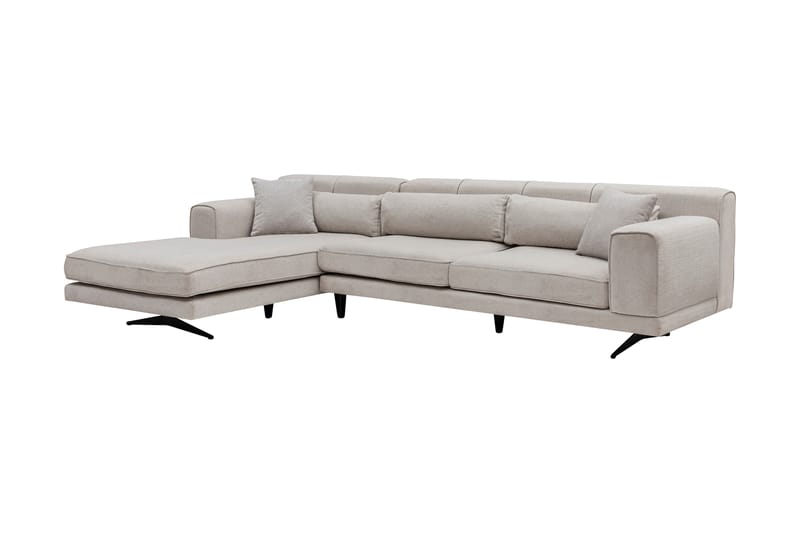 Jivago Divansofa Venstre - Beige/Svart - Sofa med sjeselong - 4 seters sofa med divan