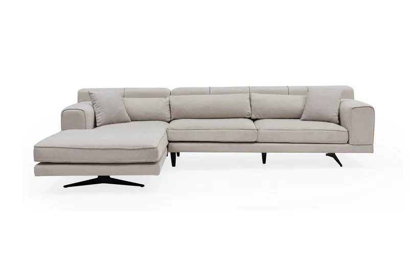 Jivago Divansofa Venstre - Beige/Svart - Møbler - Sofaer - Sofa med sjeselong