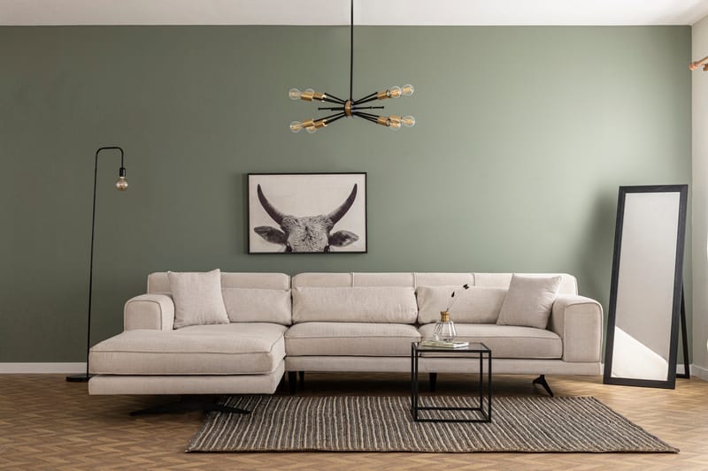 Jivago Divansofa Venstre - Beige/Svart - Møbler - Sofaer - Sofa med sjeselong