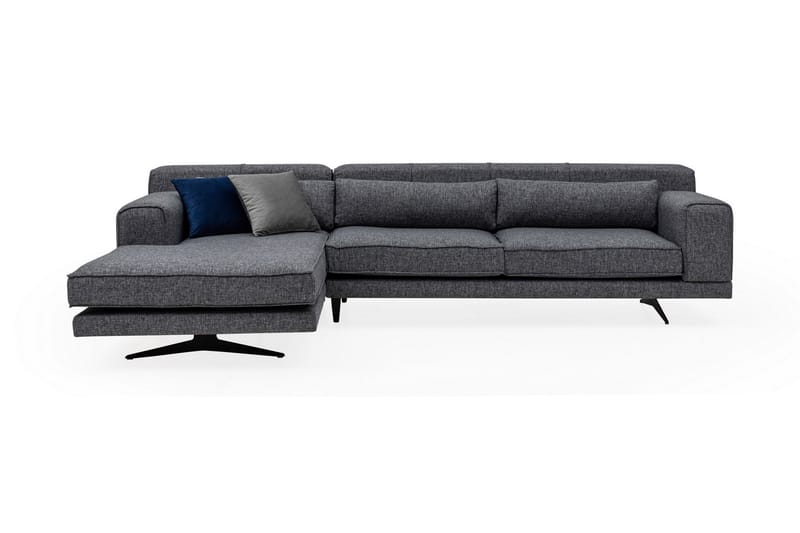 Jivago Divansofa Venstre - Grå/Svart - Møbler - Sofaer - Sofa med sjeselong
