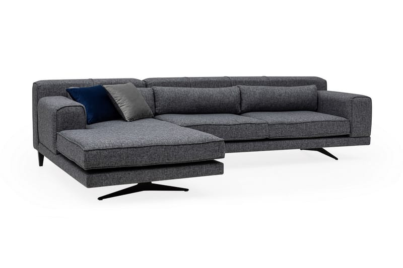 Jivago Divansofa Venstre - Grå/Svart - Møbler - Sofaer - Sofa med sjeselong