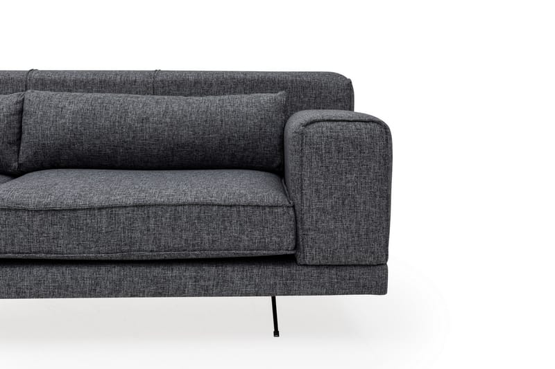 Jivago Divansofa Venstre - Grå/Svart - Sofa med sjeselong - 4 seters sofa med divan