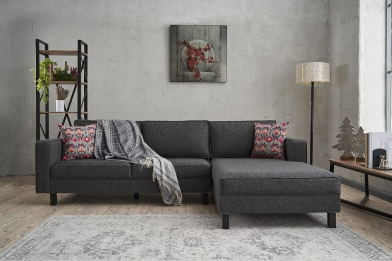 Kaletea Sofa m. Divan 4-seters - Antrasitt - Møbler - Sofaer - Sofa med sjeselong