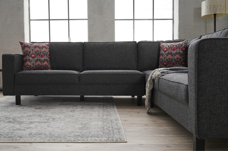 Kaletea Sofa m. Divan 4-seters - Antrasitt - Sofa med sjeselong - 4 seters sofa med divan