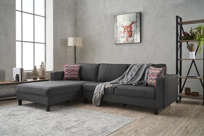 Kaletea Sofa m. Divan 4-seters - Antrasitt - Møbler - Sofaer - Sofa med sjeselong
