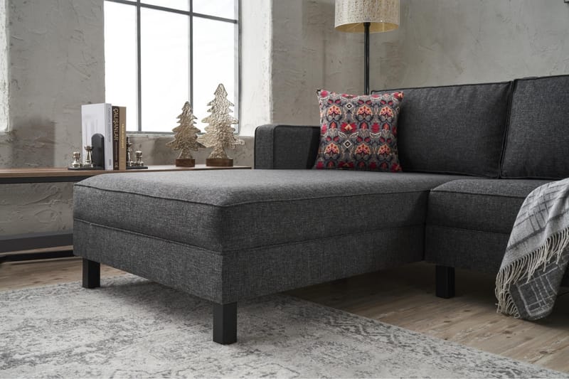 Kaletea Sofa m. Divan 4-seters - Antrasitt - Møbler - Sofaer - Sofa med sjeselong