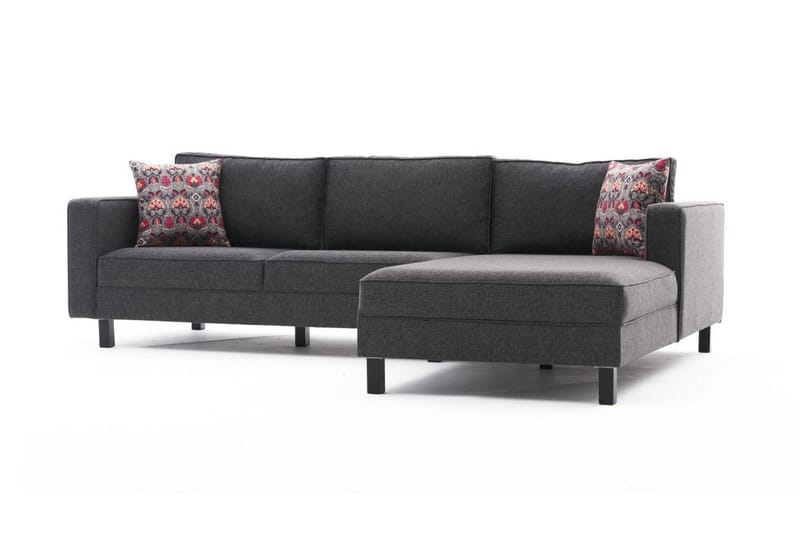 Kaletea Sofa m. Divan 4-seters - Antrasitt - Sofa med sjeselong - 4 seters sofa med divan