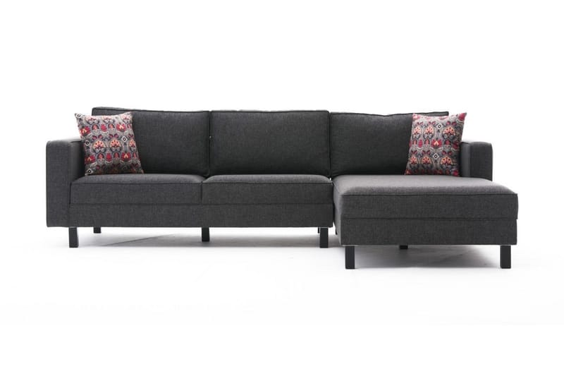 Kaletea Sofa m. Divan 4-seters - Antrasitt - Sofa med sjeselong - 4 seters sofa med divan