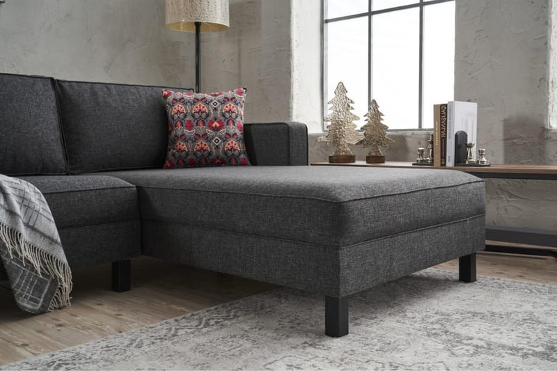 Kaletea Sofa m. Divan 4-seters - Antrasitt - Møbler - Sofaer - Sofa med sjeselong