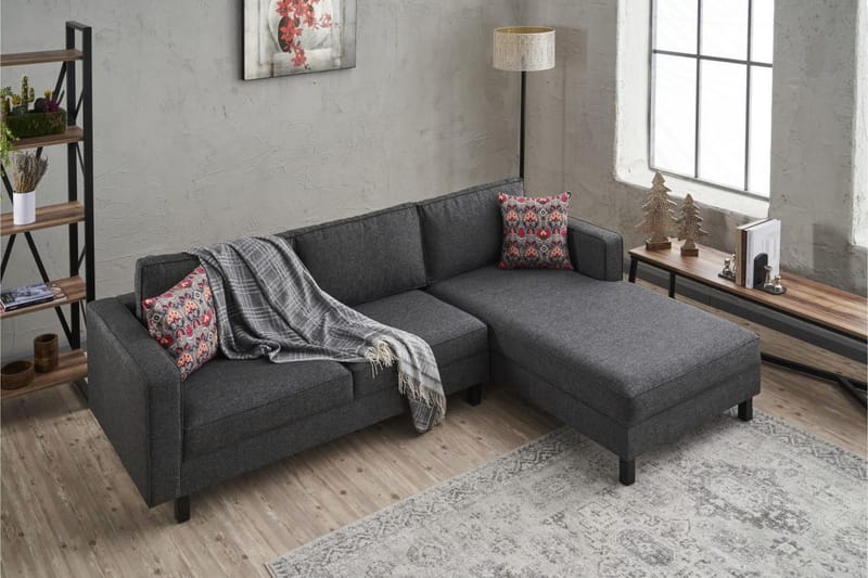 Kaletea Sofa m. Divan 4-seters - Antrasitt - Møbler - Sofaer - Sofa med sjeselong