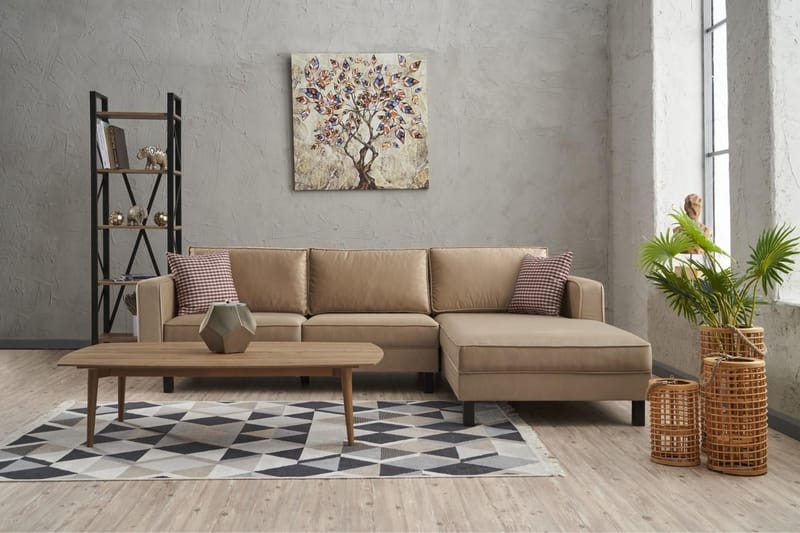 Kaletea Sofa m. Divan 4-seters - Beige - Møbler - Sofaer - Sofa med sjeselong